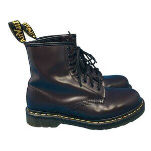 Dr. Martens 1460 Lace Up Combat Boots Red Brown Leather Women's US Size 9